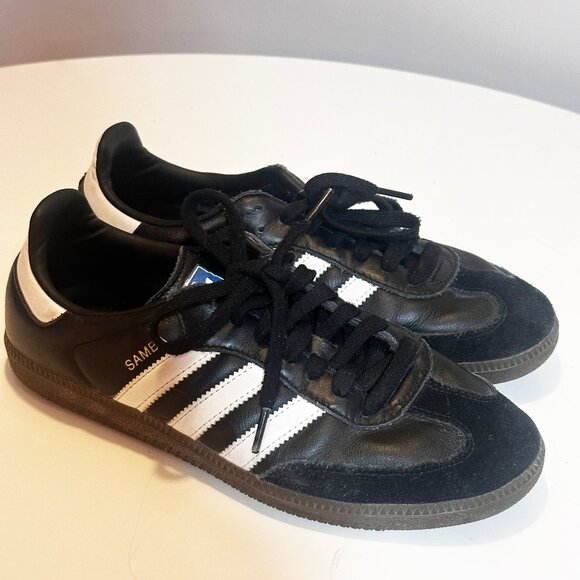 Adidas Samba Classic Sneakers Black White Gum Sole | US Women's 8 / US Men's 7 - Picture 1 of 14